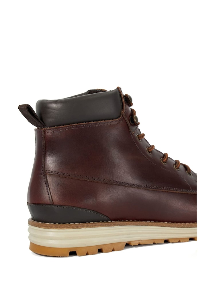 Dune London Brown Cillian Apron Wedge Hiker Boots - Image 4 of 6