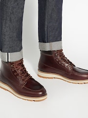Dune London Brown Cillian Apron Wedge Hiker Boots - Image 6 of 6