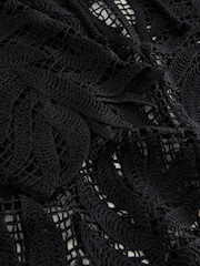 Black Crochet Cover-Up Kaftan - Image 8 of 9
