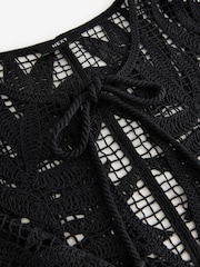 Black Crochet Cover-Up Kaftan - Image 9 of 9