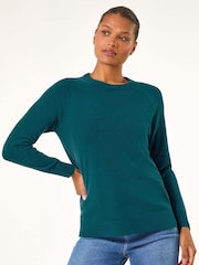 Roman Blue Plain Soft Crew Neck Jumper - Image 2 of 5