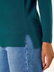 Roman Blue Plain Soft Crew Neck Jumper - Image 5 of 5