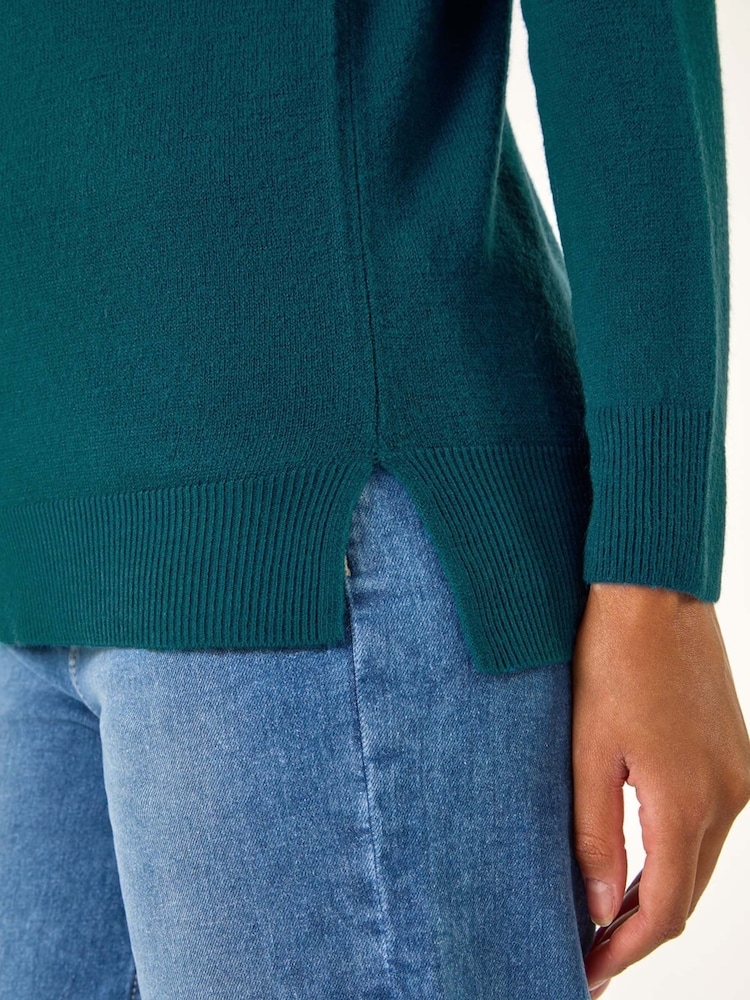 Roman Blue Plain Soft Crew Neck Jumper - Image 5 of 5