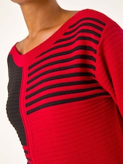 Roman Red Stripe Colour Block Jumper - Image 5 of 5