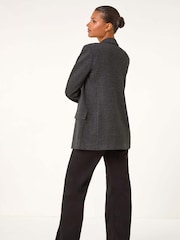 Roman Grey Textured Pocket Detail Stretch Blazer - Image 4 of 6