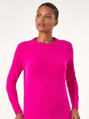 Roman Pink Plain Soft Crew Neck Jumper - Image 2 of 5