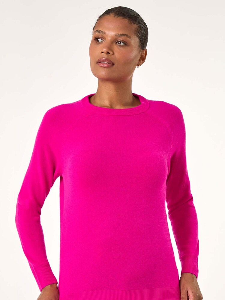 Roman Pink Plain Soft Crew Neck Jumper - Image 2 of 5