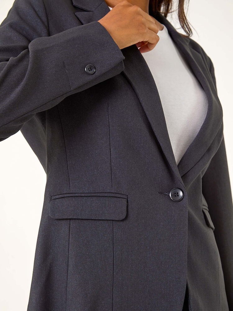 Roman Blue Tailored Single Breasted Blazer - Image 4 of 4