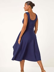 Roman Asymmetric Flared Hem Midi Dress - Imagen 4 de 6