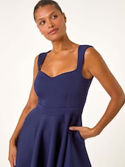 Roman Asymmetric Flared Hem Midi Dress - Imagen 5 de 6