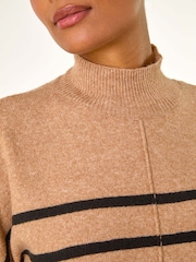 Roman Brown Relaxed Stripe Soft Knit Jumper - Image 6 of 6