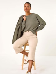 Roman Natural Wide Leg Stretch Denim Culottes - Image 1 of 6