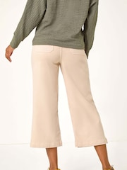 Roman Natural Wide Leg Stretch Denim Culottes - Image 4 of 6