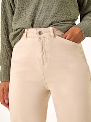 Roman Natural Wide Leg Stretch Denim Culottes - Image 6 of 6