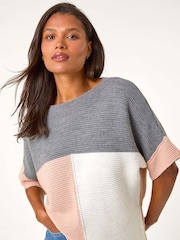 Roman de malha Colour Block Jumper - Imagem 1 de 5