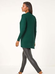 Roman Longline Stretch Ribbed Cardigan - Image 3 of 5