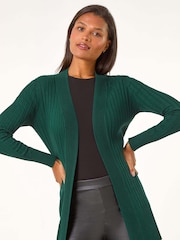 Roman Longline Stretch Ribbed Cardigan - Image 4 of 5