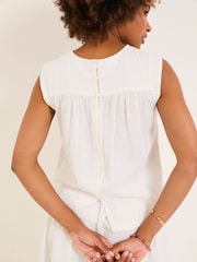 FatFace Fliss Ivory Embroidered Cami - Image 3 of 7