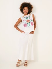 FatFace Fliss Ivory Embroidered Cami - Image 4 of 7