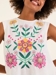 FatFace Fliss Ivory Embroidered Cami - Image 6 of 7