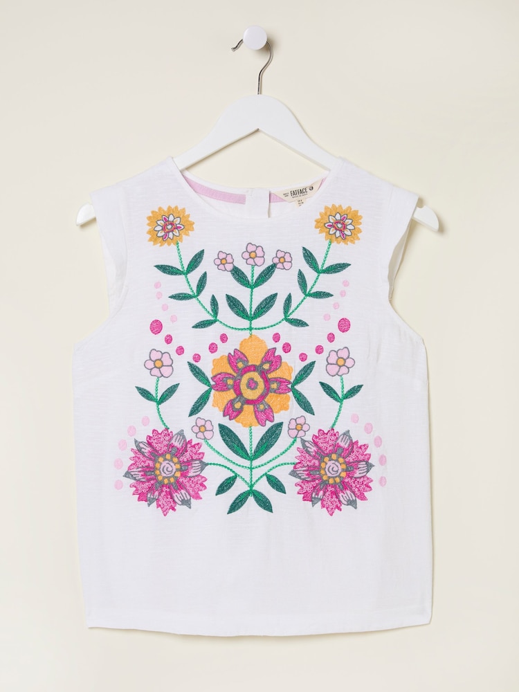 FatFace Fliss Ivory Embroidered Cami - Image 7 of 7