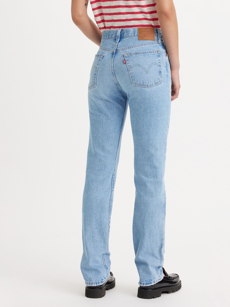 Levi's® Blue Womens 501® 100% Cotton Jeans For Light Indigo Worn In - Image 2 of 8