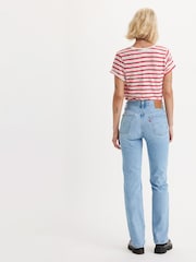 Levi's® Blue Womens 501® 100% Cotton Jeans For Light Indigo Worn In - Image 3 of 8