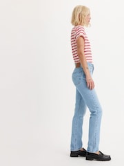 Levi's® Blue Womens 501® 100% Cotton Jeans For Light Indigo Worn In - Image 6 of 8