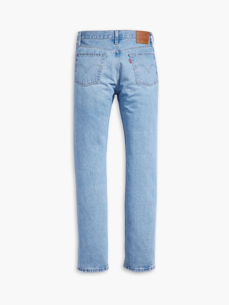 Levi's® Blue Womens 501® 100% Cotton Jeans For Light Indigo Worn In - Image 8 of 8