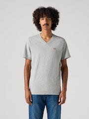 Levi's® Grey 100% Cotton Original Housemark V-Neck T-Shirt - Image 1 of 7