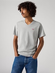 Levi's® Grey 100% Cotton Original Housemark V-Neck T-Shirt - Image 3 of 7