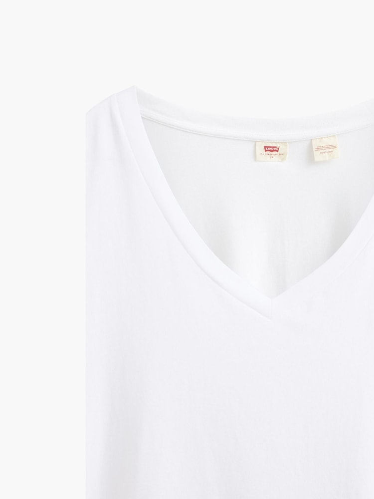 Blanco - Levi's® Perfect V-Neck 100% Cotton T-Shirt - Imagen 3 de 3
