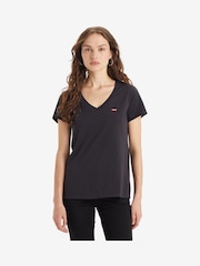 Negro - Levi's® Perfect V-Neck 100% Cotton T-Shirt - Imagen 1 de 4
