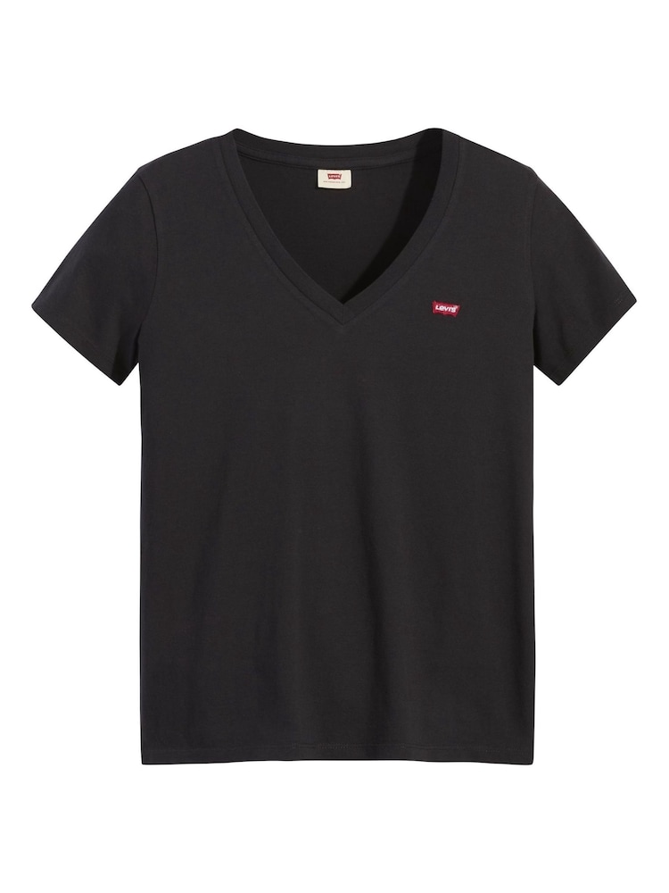 Negro - Levi's® Perfect V-Neck 100% Cotton T-Shirt - Imagen 4 de 4