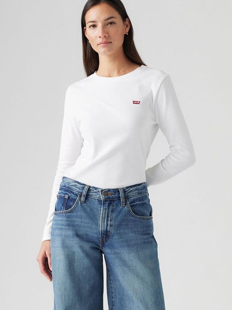 Levi's® White 100% Cotton Essential Long Sleeve T-Shirt - Image 7 of 8