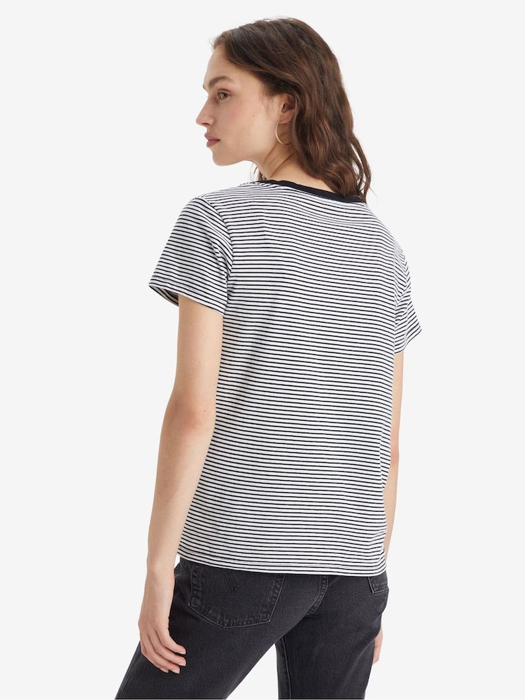 Azul - Levi's® Perfect V-Neck 100% Cotton T-Shirt - Imagen 2 de 3