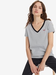 Azul - Levi's® Perfect V-Neck 100% Cotton T-Shirt - Imagen 3 de 3