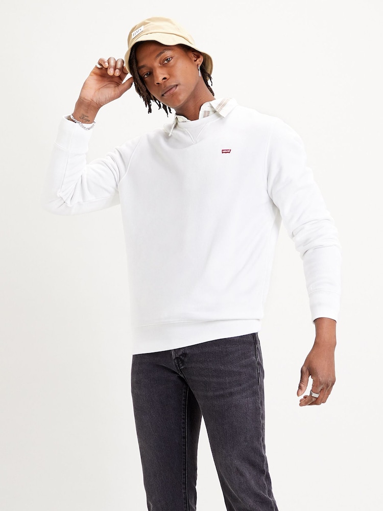 Levi's® White The Original Hm Crew 100% Cotton Sweatshirt - Image 1 of 4 Levi's® White The Original Hm Crew 100% Cotton Sweatshirt - Image 1 of 4