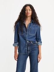 Levi's® Blue Teodora Western Worn In Shirt - Image 1 of 6