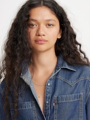 Levi's® Blue Teodora Western Worn In Shirt - Image 3 of 6