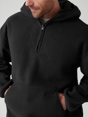 Levi's® Black Hooded Sherpa Pullover Fleece - Image 3 of 5