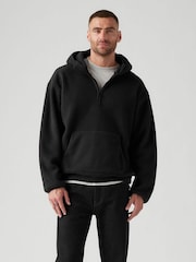 Levi's® Black Hooded Sherpa Pullover Fleece - Image 4 of 5