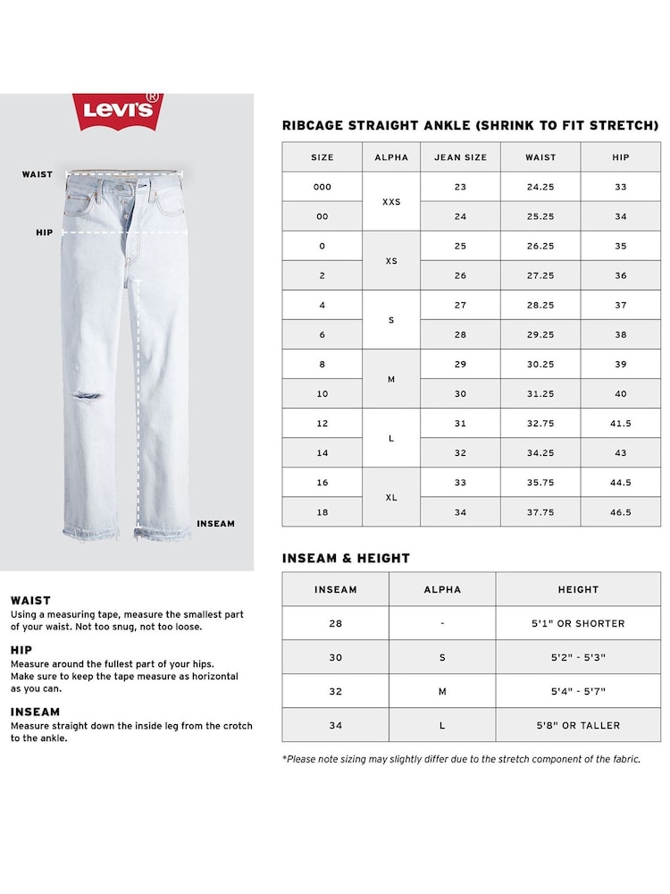 Прямые джинсы прямого кроя Levi's® Ribcage - Изображение 8 из 8