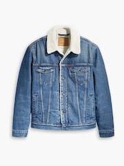 Levi's® Blue Type 3 Sherpa Trucker 100% Cotton Jacket - Image 5 of 5