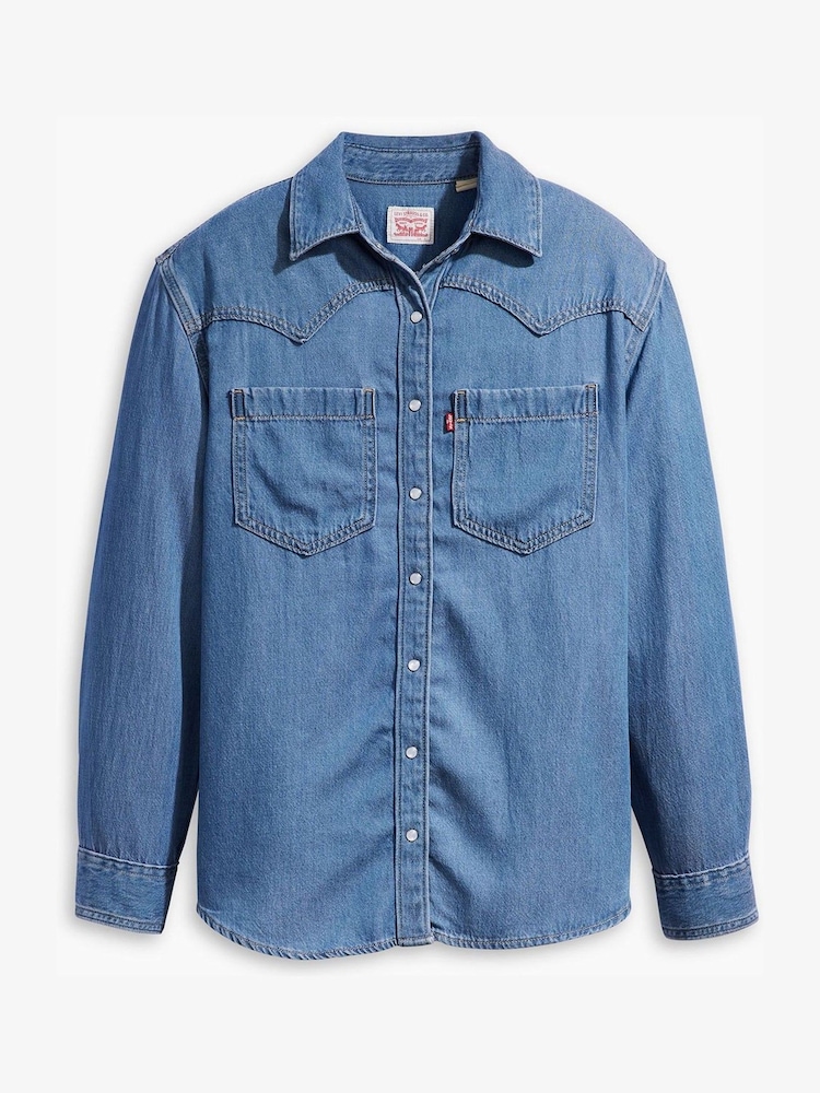 Levi's® Blue Teodora Western Worn In Shirt - Image 5 of 6