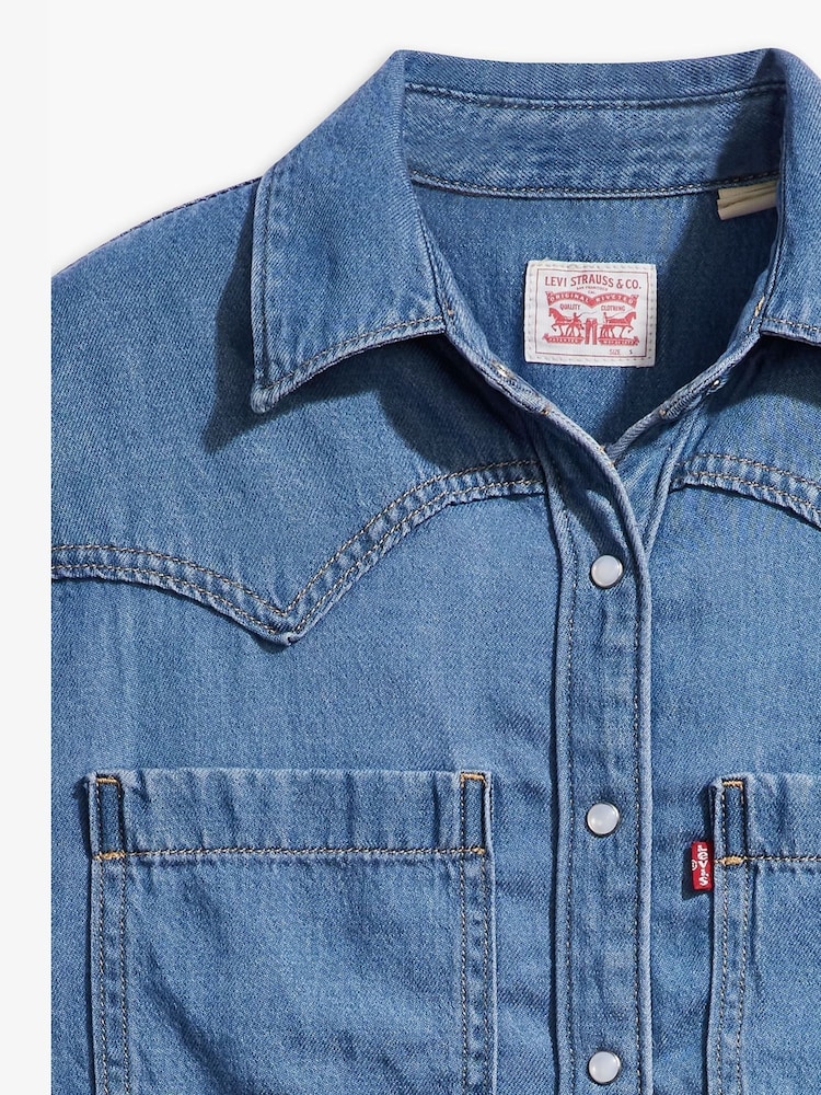 Levi's® Blue Teodora Western Worn In Shirt - Image 6 of 6