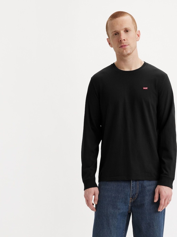 Levi's® Black Long Sleeve 100% Cotton Original T-Shirt - Image 1 of 5