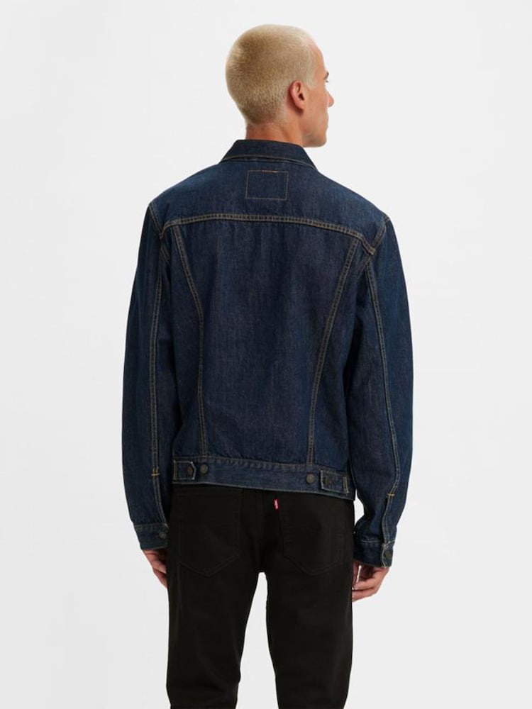 Levi's® Blue Type 3 Sherpa Trucker 100% Cotton Jacket - Image 2 of 8 Levi's® Blue Type 3 Sherpa Trucker 100% Cotton Jacket - Image 2 of 8