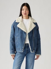 Levi's® Blue 100% Cotton Sherpa Flight Jacket - Image 1 of 7