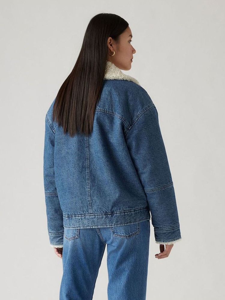 Levi's® Blue 100% Cotton Sherpa Flight Jacket - Image 2 of 7